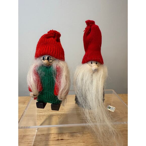 Lot of 2 Ljungstroms Of Sweden Tomte Wooden Figures Christmas Holiday - Picture 1 of 12